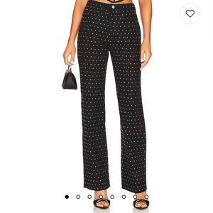 WeWoreWhat Rhinestone Straight Leg in Black & Crystal Rhinestone